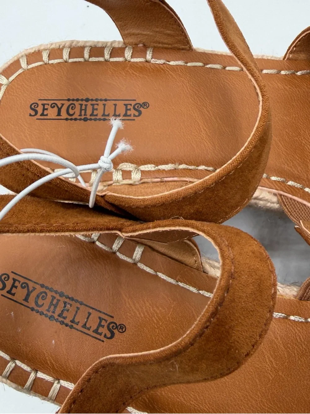 Seychelles Cognac Espadrille Platform Wedge Sandals Womens 9 Ankle Strap